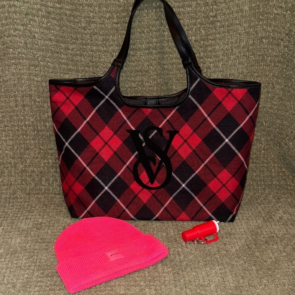 Victoria’s Secret & Pink bundle! Tote, Toboggan & Mini Tumbler NWOT